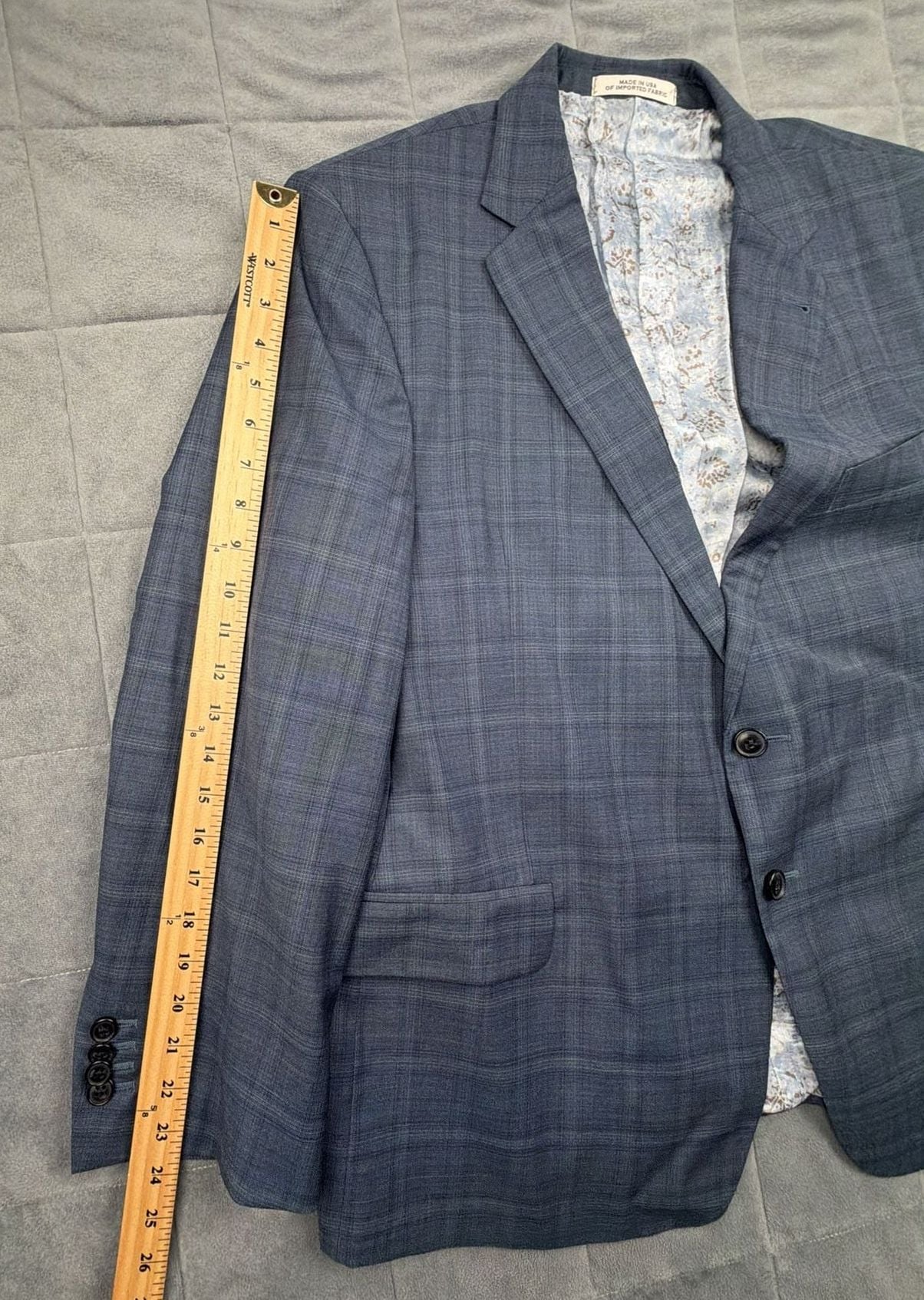Ermenegildo Zegna Cloth Blue Plaid Wool Blazer colab w/Joseph Abboud 44S 10