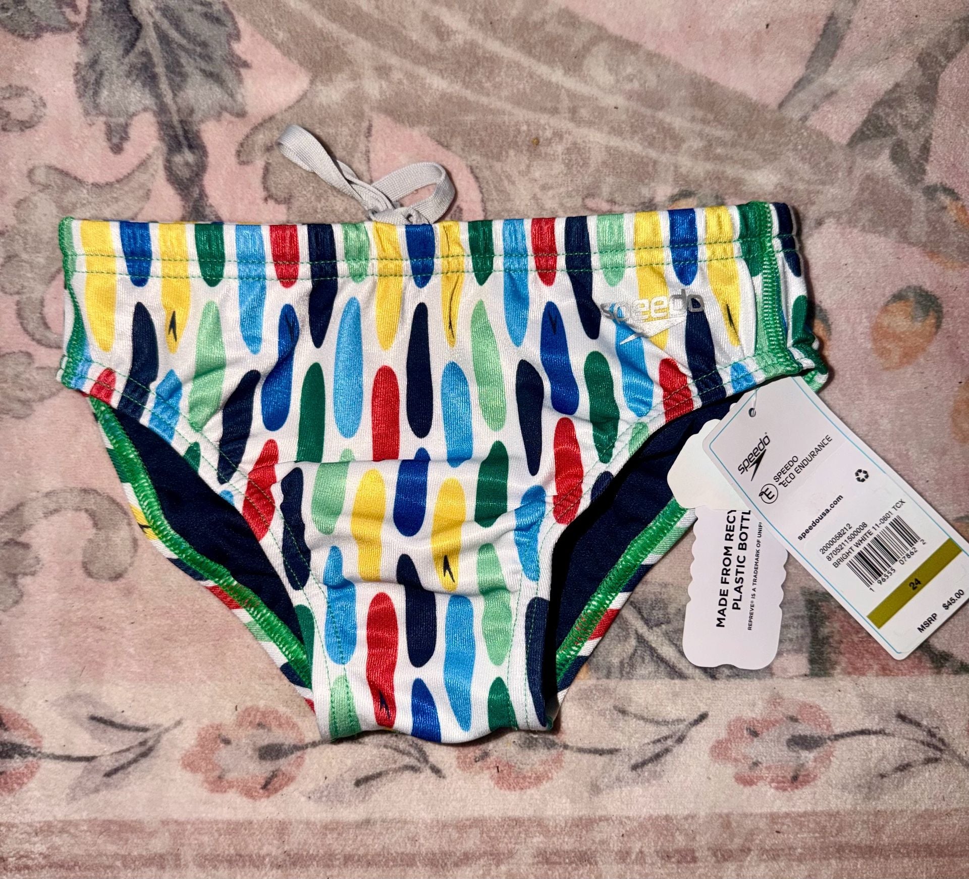 Speedo Eco Endurance surfboard Printed Swim Brief - Vibe Collection size 24 2