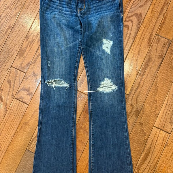 Abercrombie Kids Haley Low Rise Distressed Flare Jeans Size 16 Slim