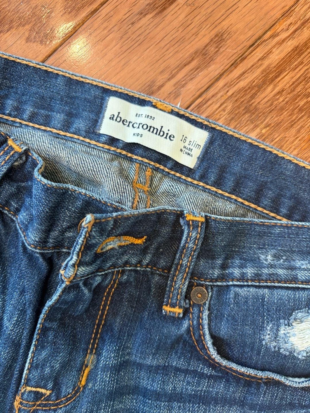 Abercrombie Kids Haley Low Rise Distressed Flare Jeans Size 16 Slim 5