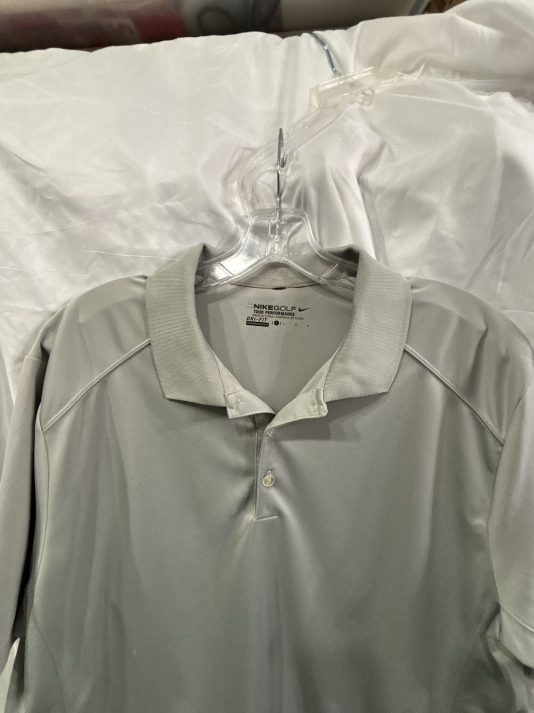 Nike Golf Tour Performance Dri-FIT Short Sleeve Gray Polo Shirt Size Large L 3