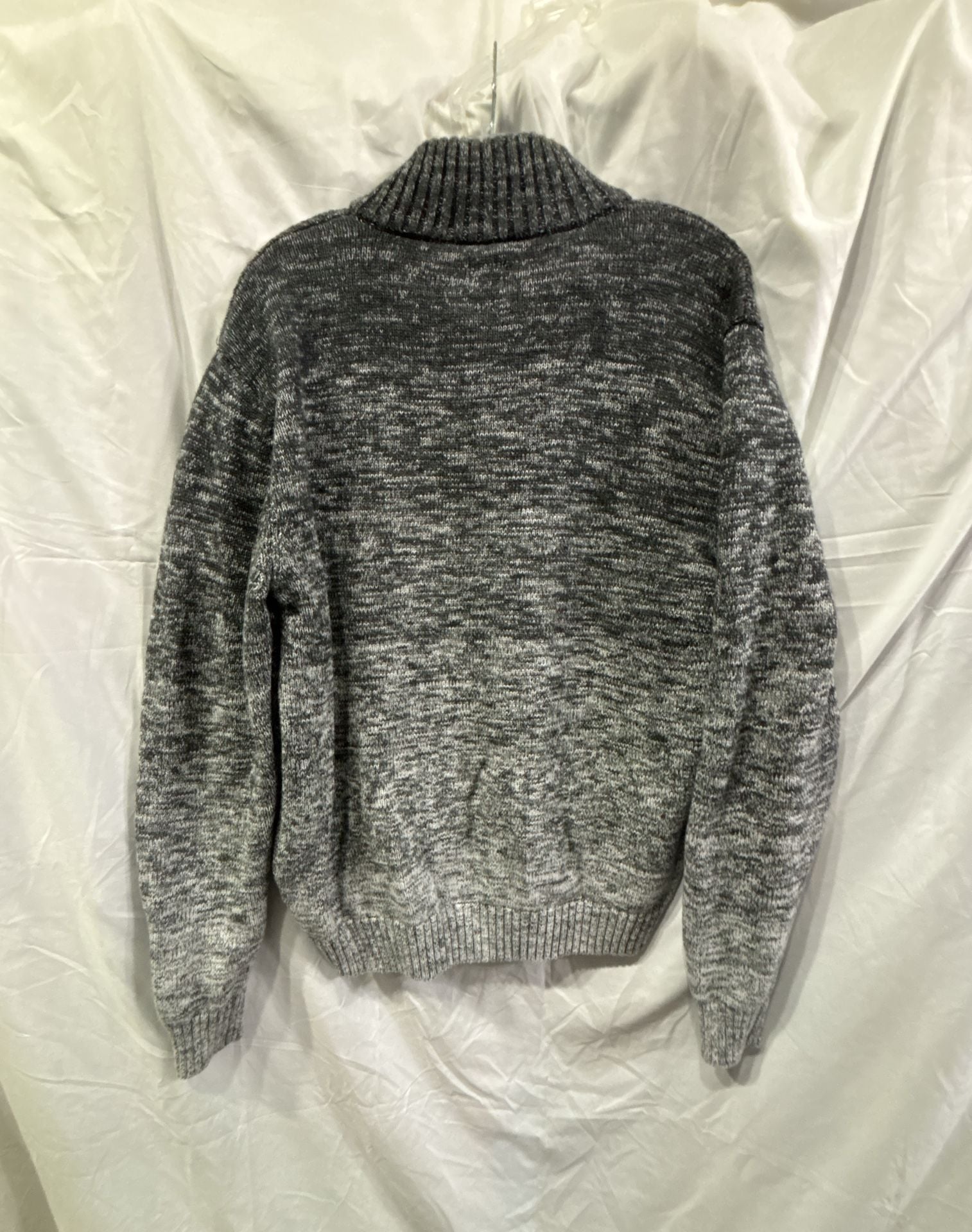 JB Holt Men's Grey Ombre Marled Cotton Quarter Zip Sweater XL 4
