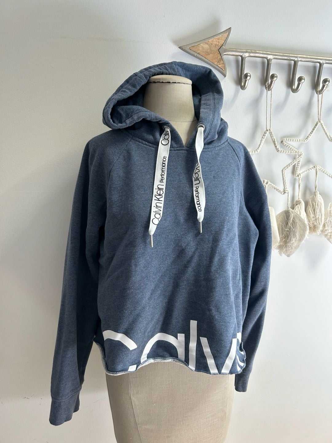 Calvin Klein Performance Cutoff Logo Hem Drawstring Hoodie 1