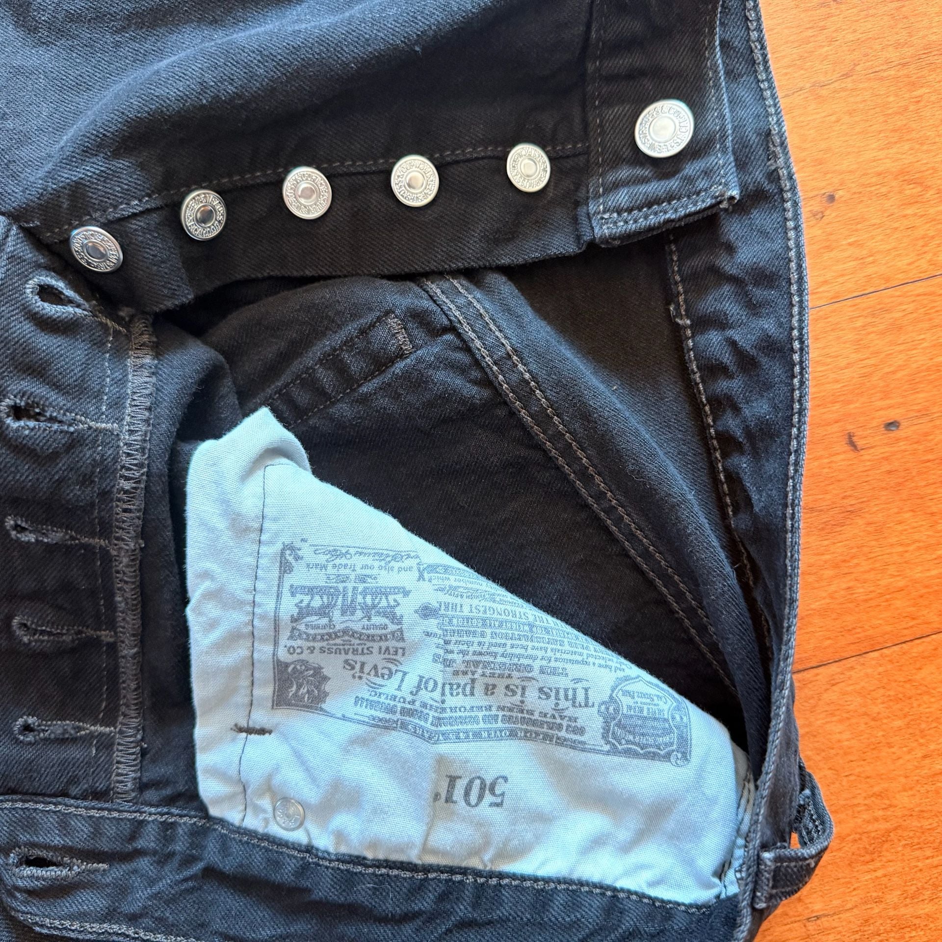 Levi's 501 Women's Black Denim Cut-Off Shorts with Distressed Hem 3
