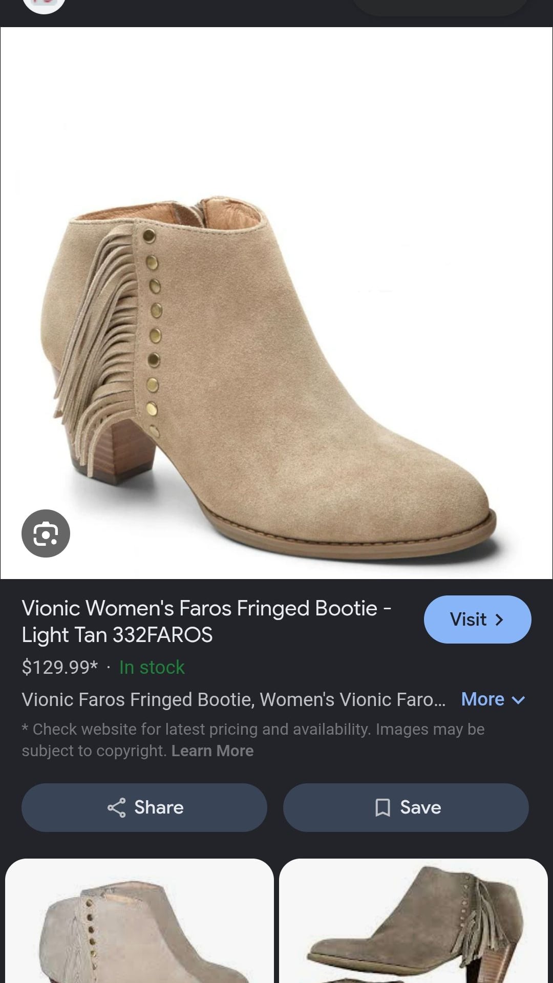 Vionic Faros size 9 tan fringe leather boots with ankle bootie orthotic
*$130 on Shoe Shack (see pic)* 9
