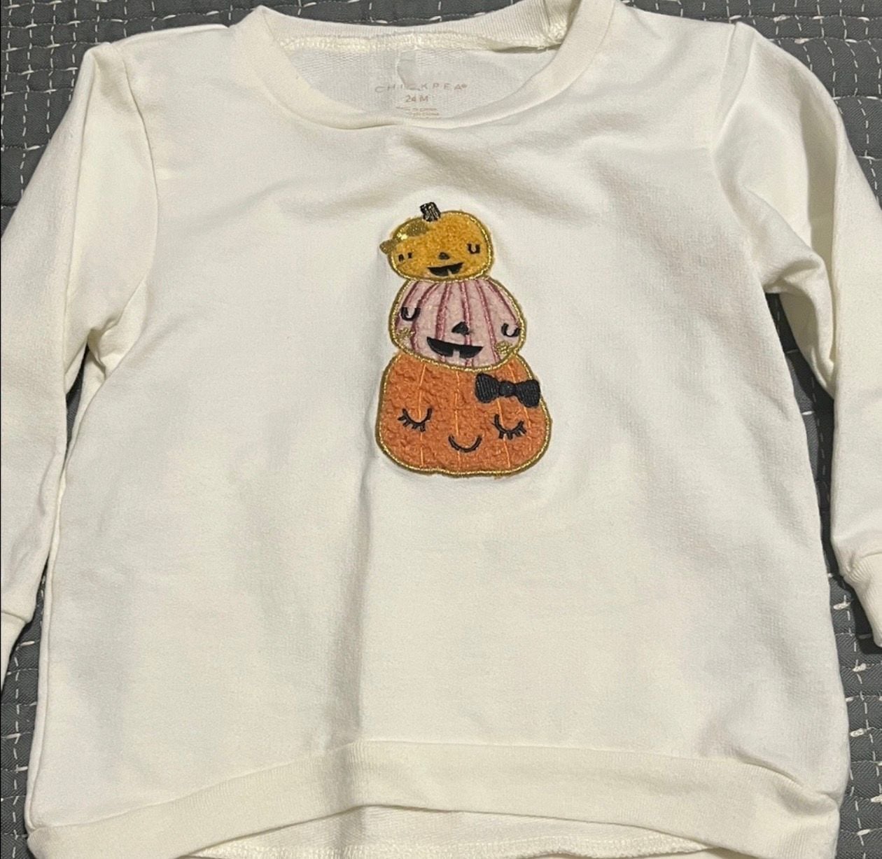 Chickpea Toddler Girls Pumpkin Stack Applique 2 piece set 5
