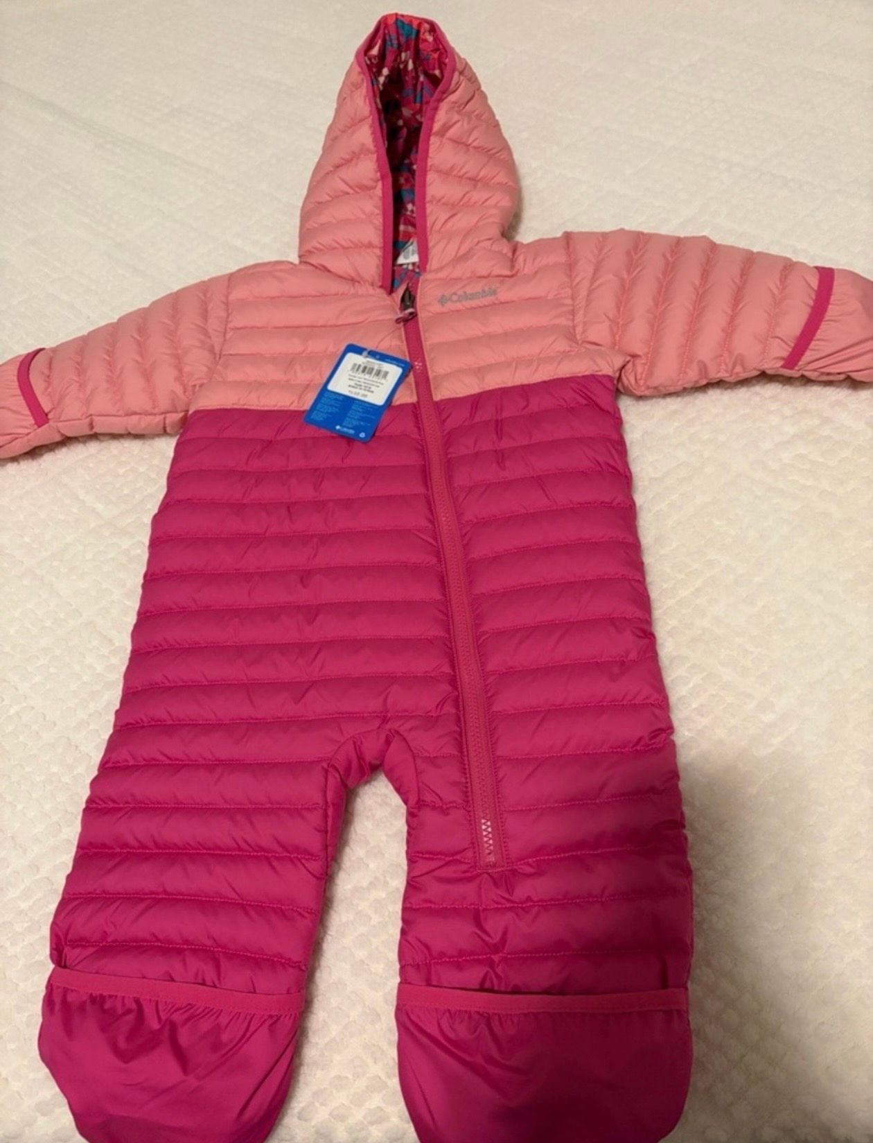Columbia Powder Lite Reversible Bunting, Pink, Size 12-18 Months 1