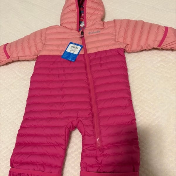 Columbia Powder Lite Reversible Bunting, Pink, Size 12-18 Months