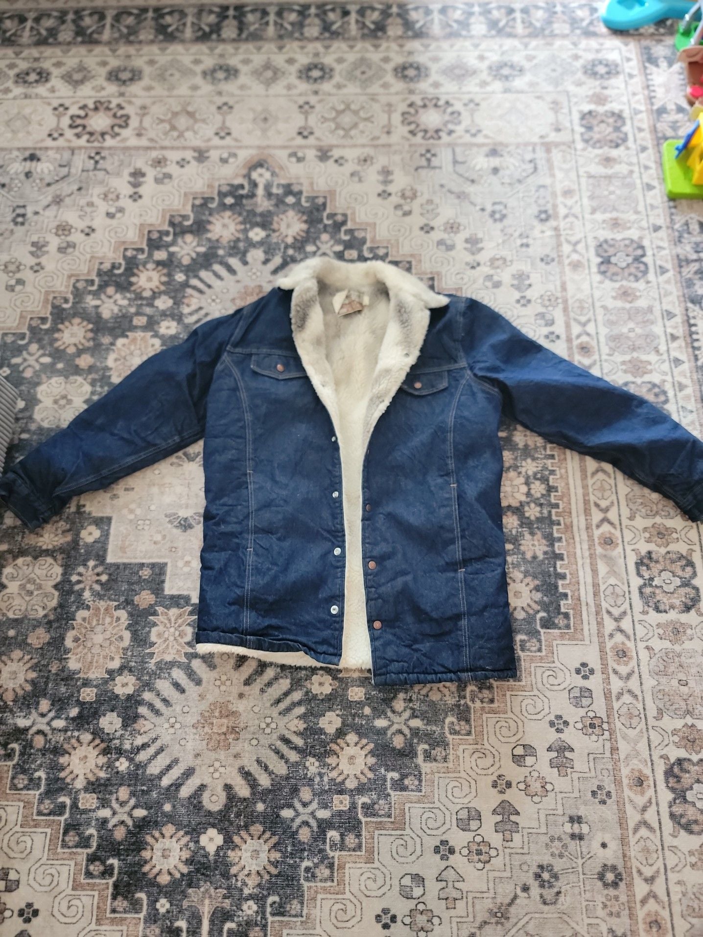 Vintage Roebucks Sears Western Wear Sherpa Lined Denim Jacket 2