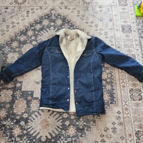 Vintage Roebucks Sears Western Wear Sherpa Lined Denim Jacket