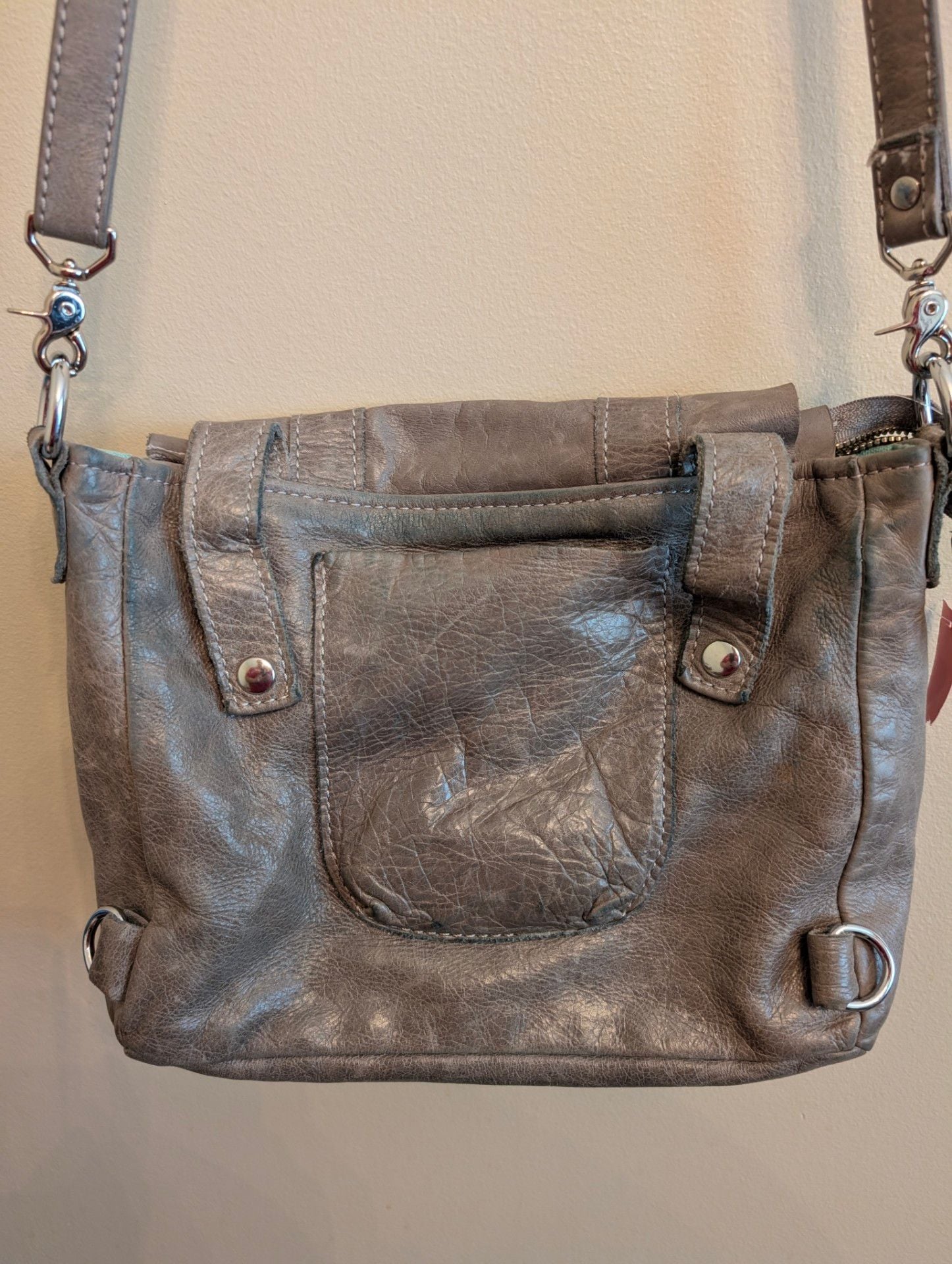 Better Life Bags Foldover Crossbody Messenger Bag w/ Floral Print & Leather Trim 2