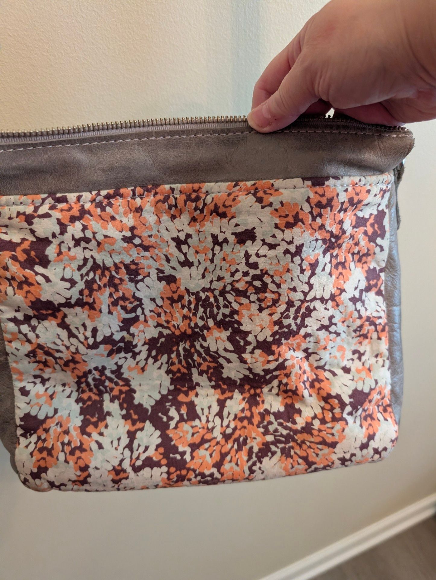 Better Life Bags Foldover Crossbody Messenger Bag w/ Floral Print & Leather Trim 6
