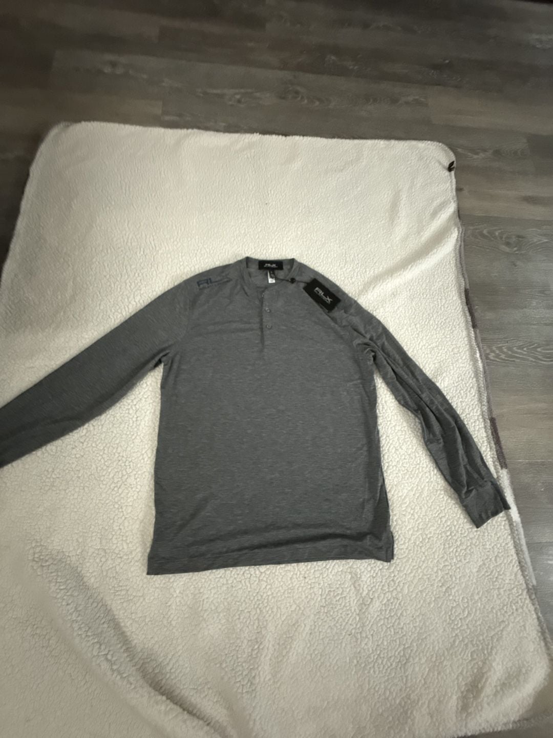 RLX Ralph Lauren Men's Gray Long Sleeve Performance Henley Shirt 2