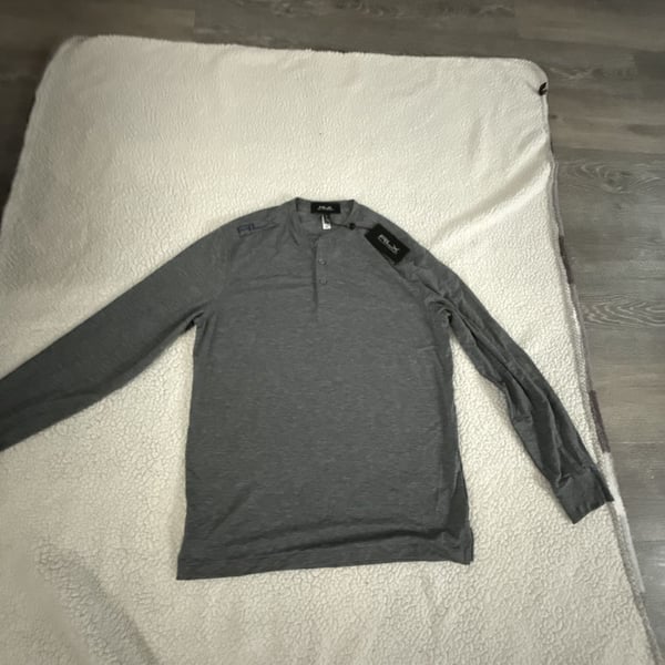 RLX Ralph Lauren Men's Gray Long Sleeve Performance Henley Shirt