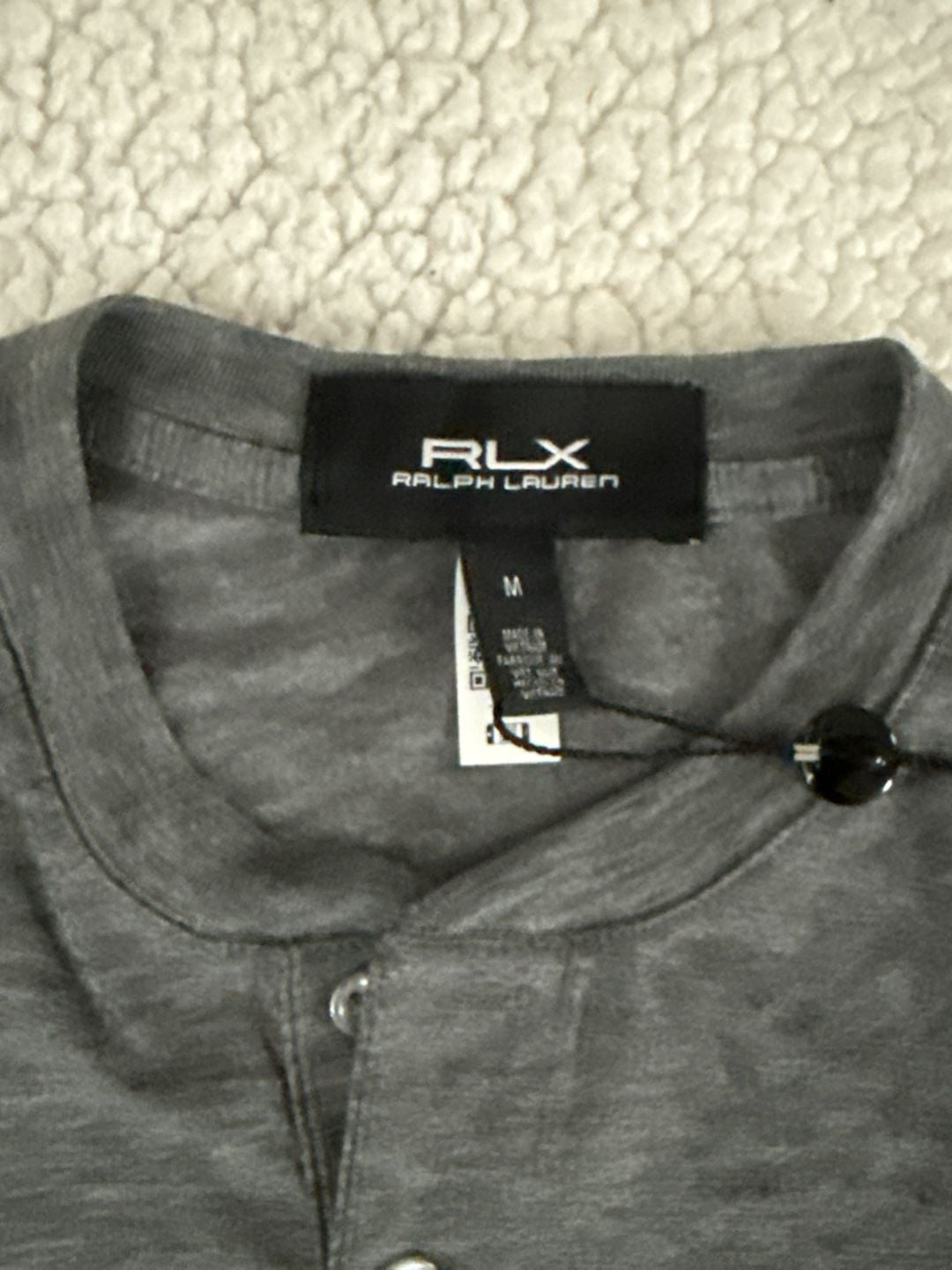 RLX Ralph Lauren Men's Gray Long Sleeve Performance Henley Shirt 3