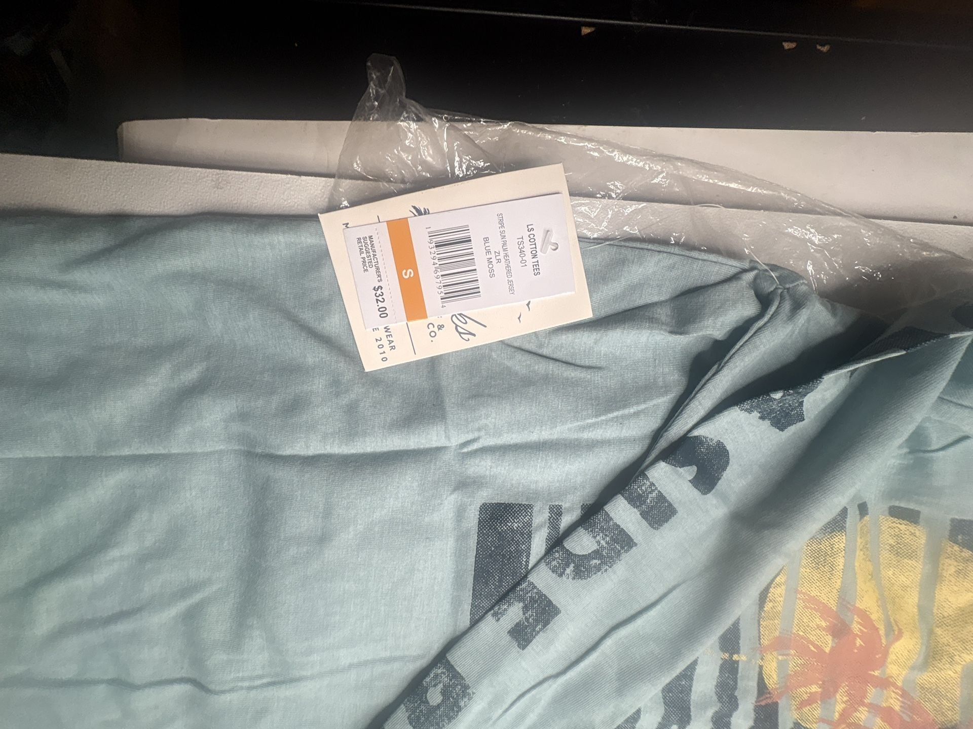 TrunksSurf & SwimCo.Women's LongSleeveCotton Tee Seaside Beach Graphic Blue Moss 7
