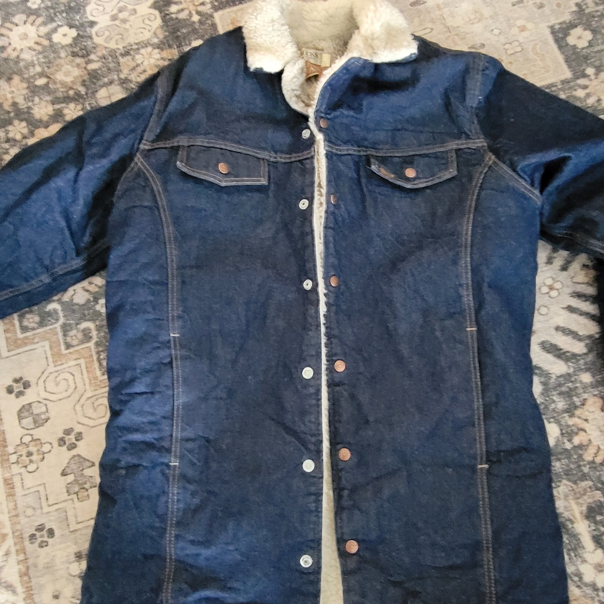 Vintage Roebucks Sears Western Wear Sherpa Lined Denim Jacket 7