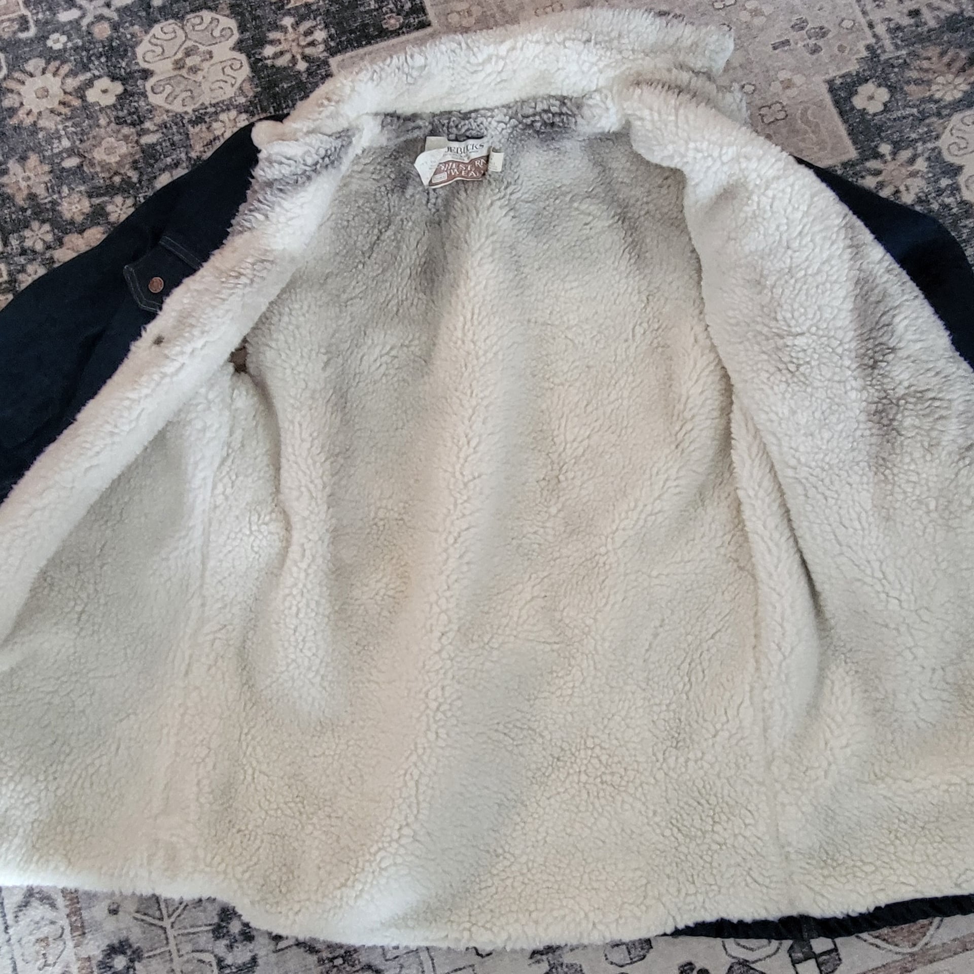 Vintage Roebucks Sears Western Wear Sherpa Lined Denim Jacket 8