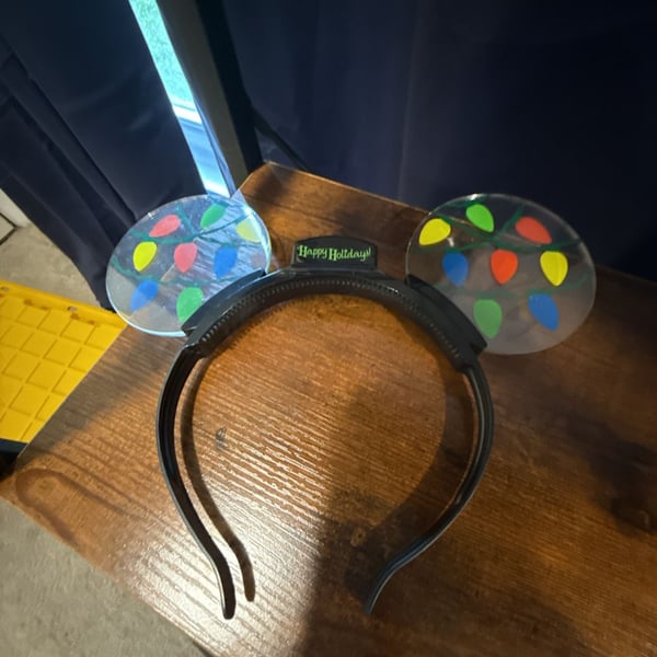 Disney Parks Happy Holidays Light-Up Mickey Mouse Ear Headband