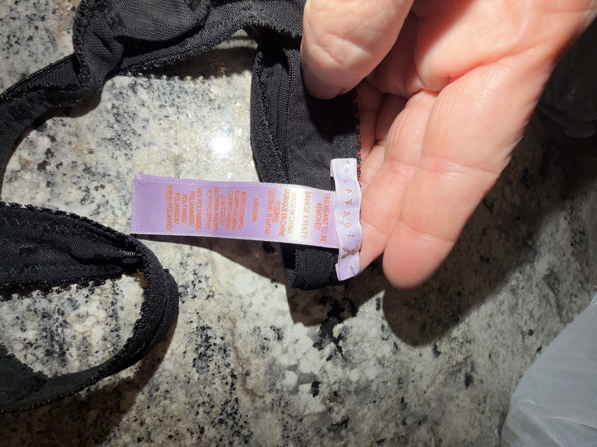 Savage X Fenty Flocked Logo Mesh Thong Panties 5