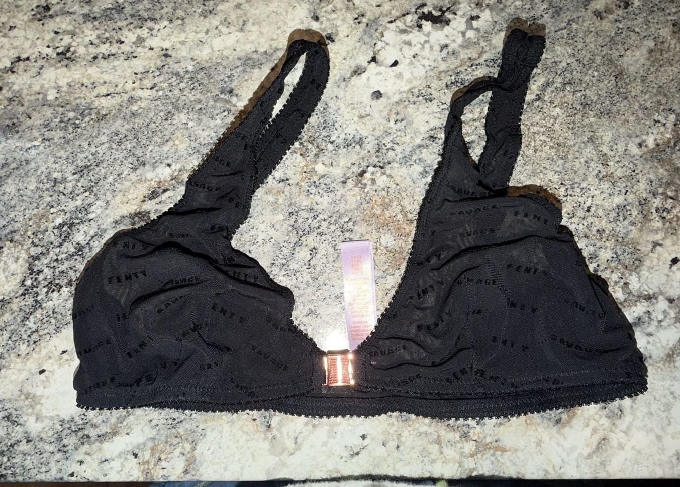 Savage X Fenty Flocked Logo Mesh Thong Panties 2