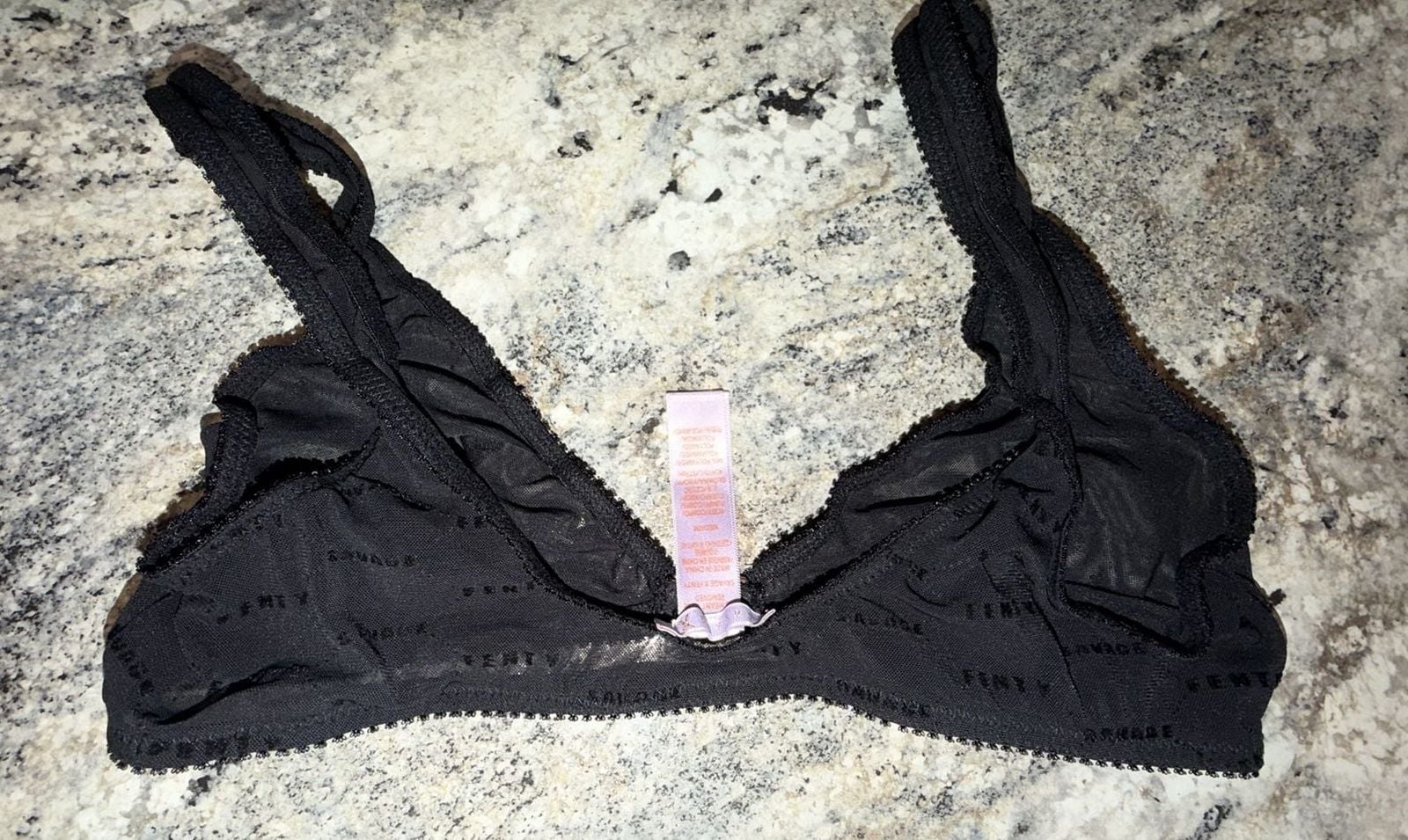 Savage X Fenty Flocked Logo Mesh Thong Panties 4