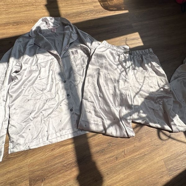Victoria's Secret Satin Pajama Set with Star Print