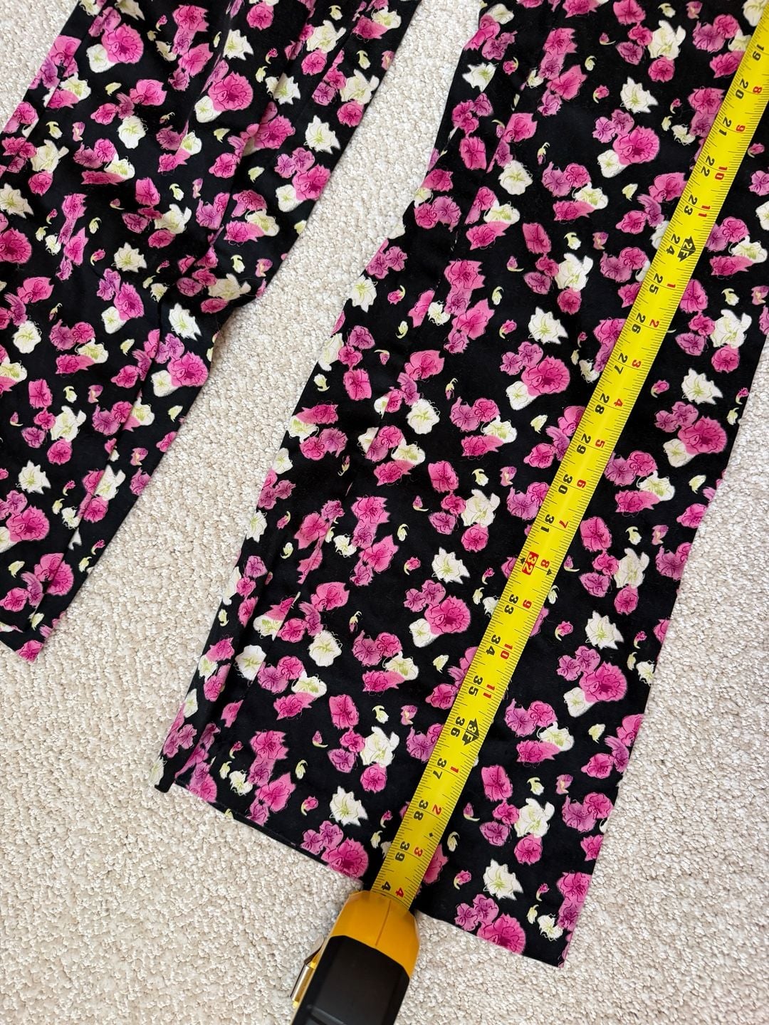 Nicole by Nicole Miller Black Floral Wide Leg Pants Size 8 6