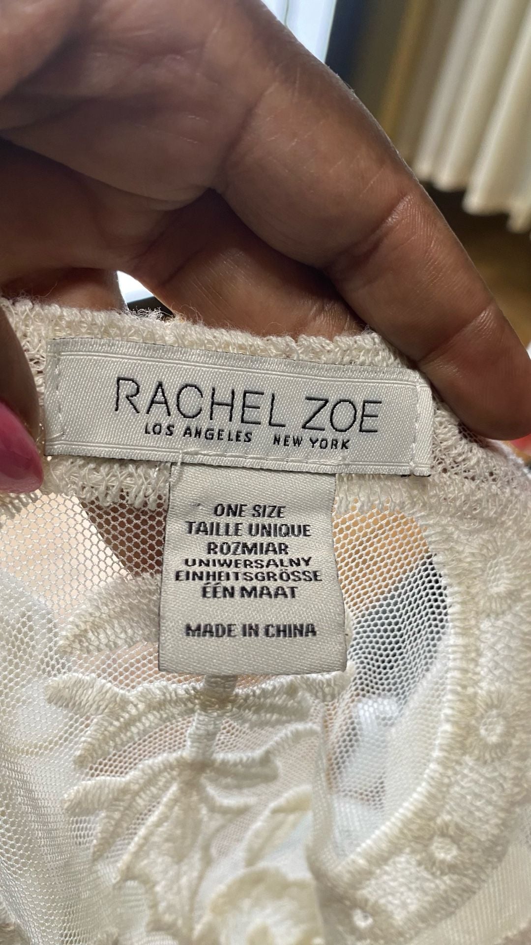 Rachel Zoe Cream Embroidered Lace Mesh Longline Kimono Cover-up 7