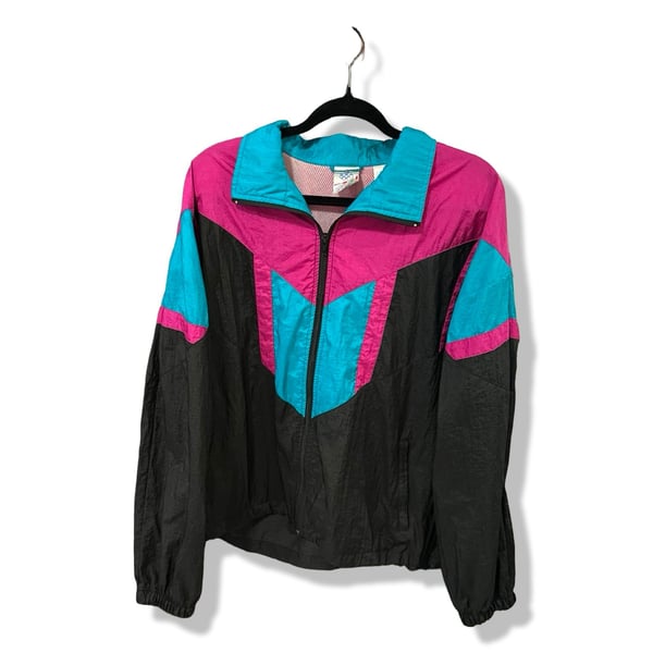 ⚡️Vintage 90s neon colorblock windbreaker jacket ⚡️