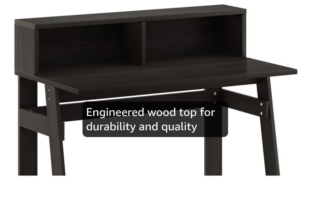 Brand New in box A Frame Computer Desk, Dark Walnut Riser Foot Rest Bottom Shelf 2