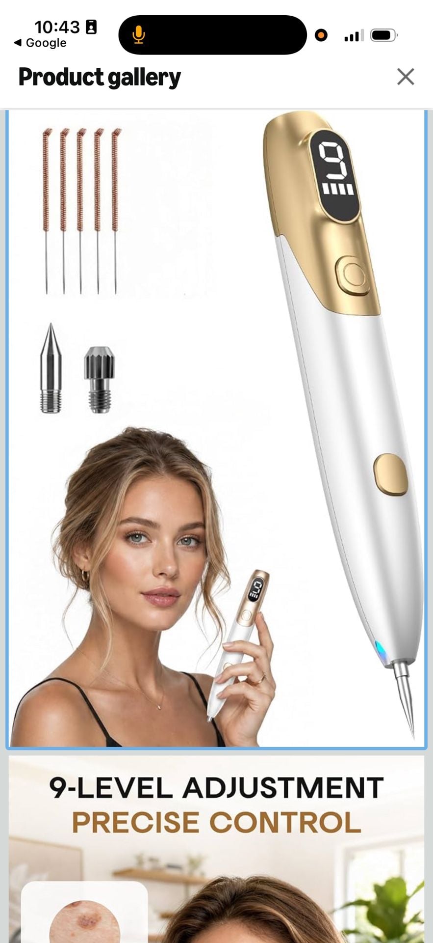 9-Level LCD Laser Plasma Pen for Skin Tag, Mole, and Spot Removal 9