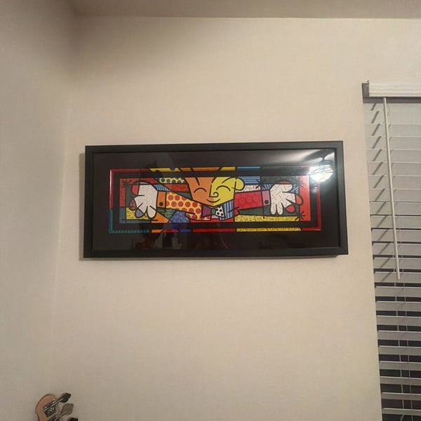 Romero Britto 'The Hug' 1993 Framed Art Print