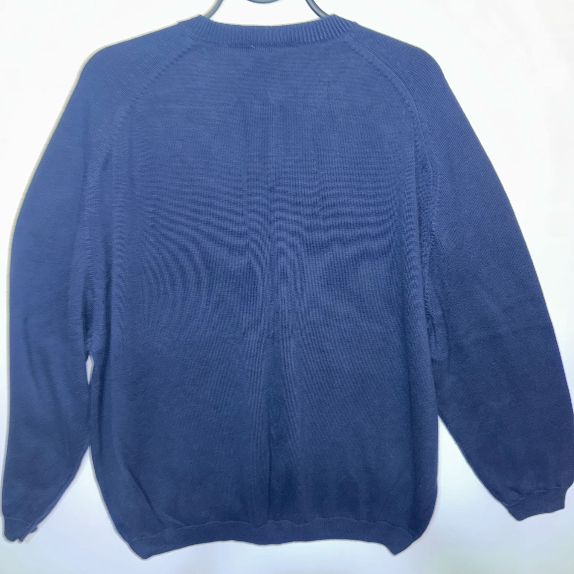 Lacoste Men's Navy Blue Cotton V-Neck Pullover Sweater Size 8 11