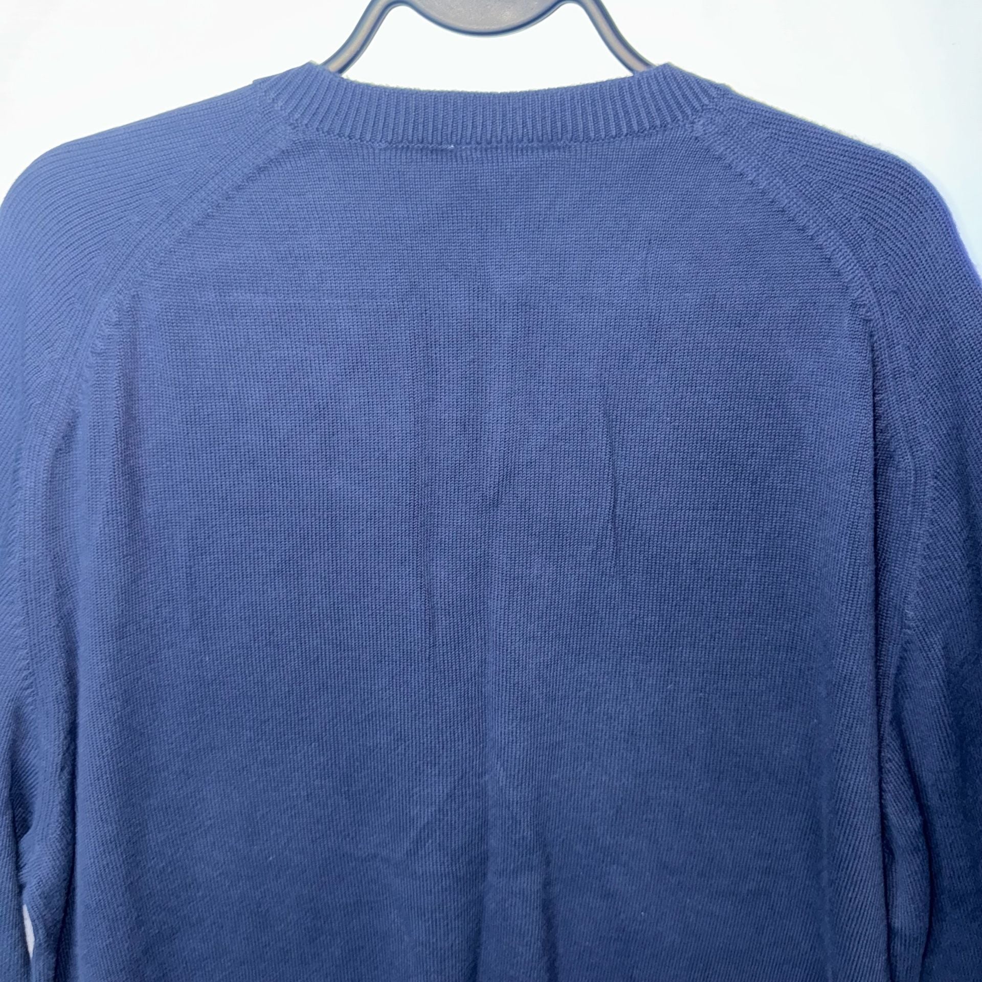 Lacoste Men's Navy Blue Cotton V-Neck Pullover Sweater Size 8 13