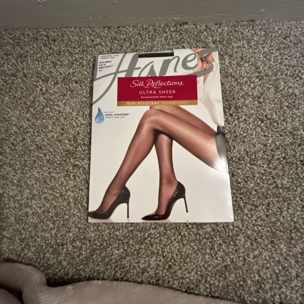 Hanes Silk Reflections Ultra Sheer Control Top Pantyhose, Barely Black, Size CD