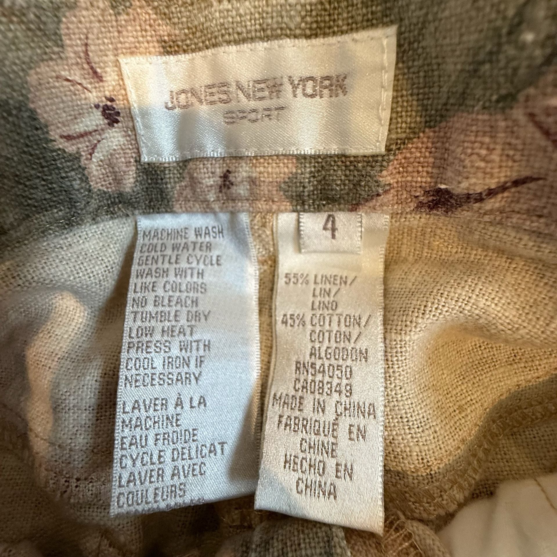 Jones New York Vintage Floral Linen-Blend High-Waisted Shorts 7