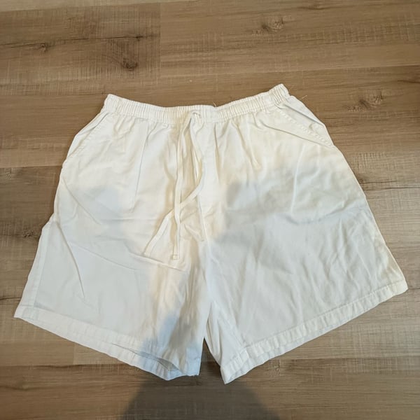 Vintage Cabin Creek White Cotton Elastic Waist Drawstring Shorts Size 16W