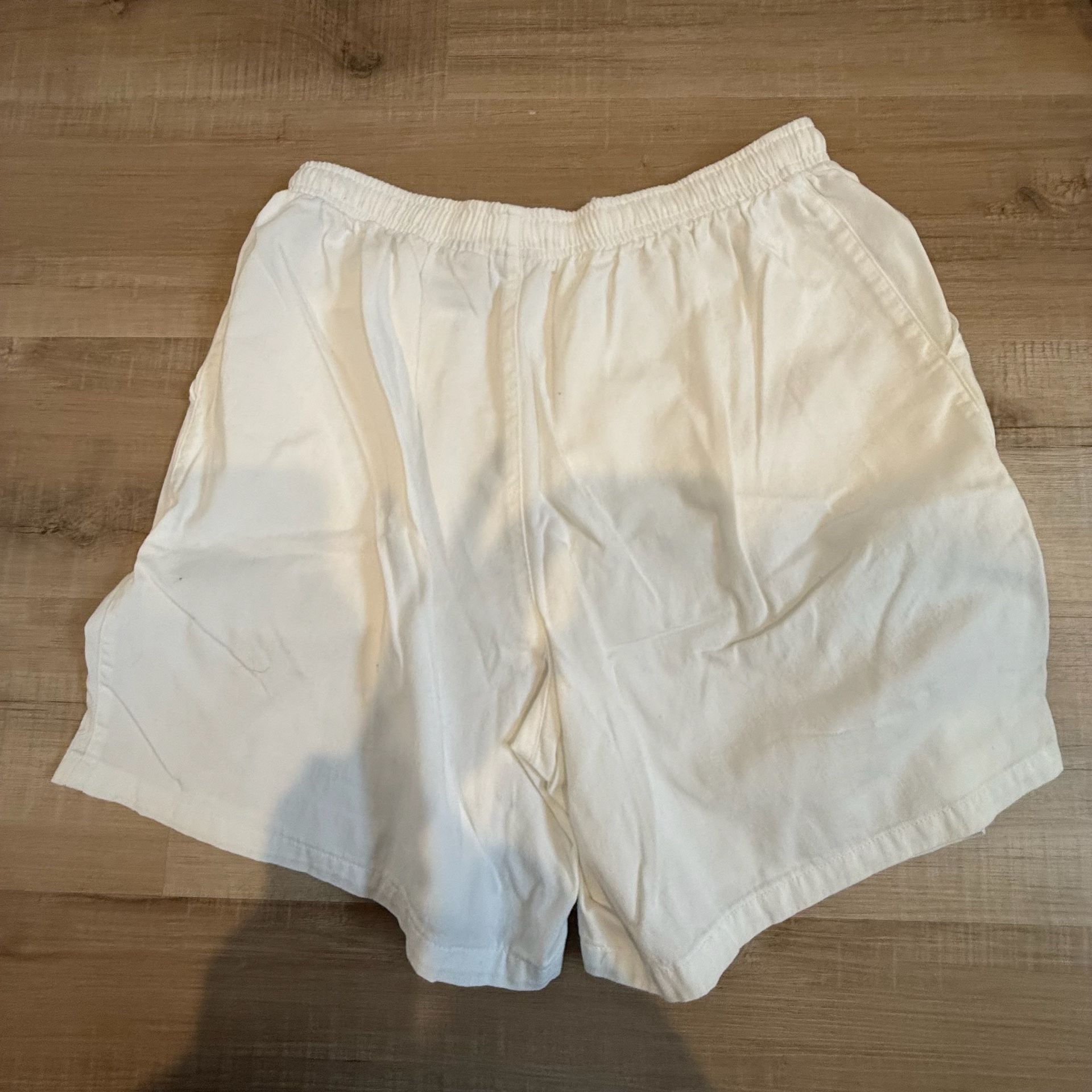 Vintage Cabin Creek White Cotton Elastic Waist Drawstring Shorts Size 16W 8