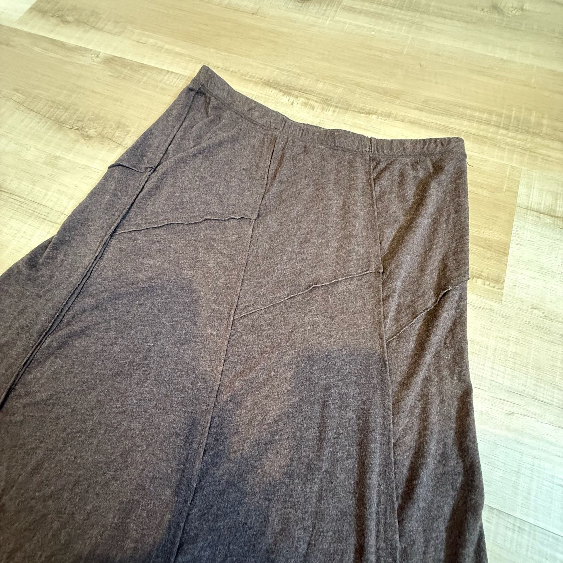 Studio M Women's Brown Asymmetrical Paneled Maxi Skirt Size Large 2