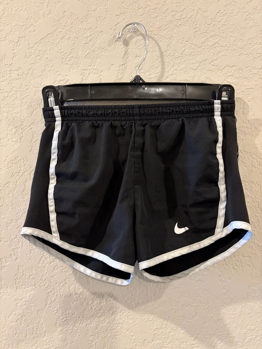 Nike Girls Dri-Fit Tempo Running Shorts Black and White 2