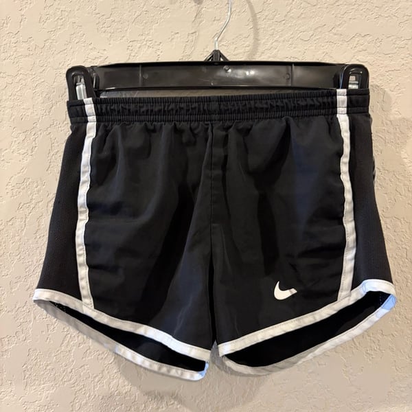 Nike Girls Dri-Fit Tempo Running Shorts Black and White