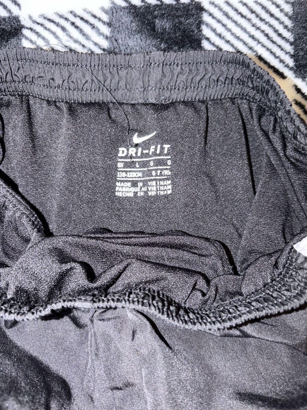 Nike Girls Dri-Fit Tempo Running Shorts Black and White 4