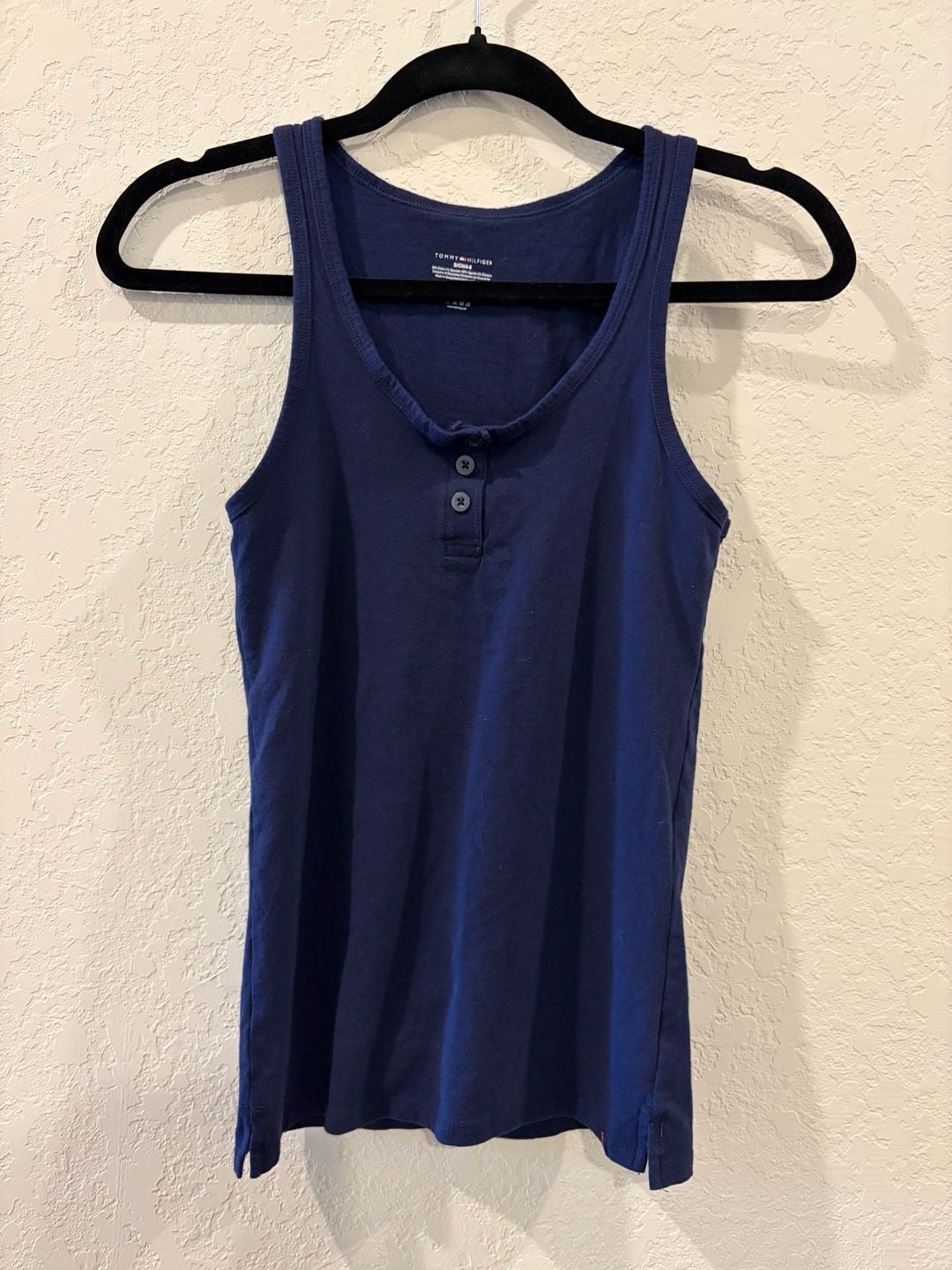 Tommy Hilfiger Women's Navy Blue Henley Tank Top 2