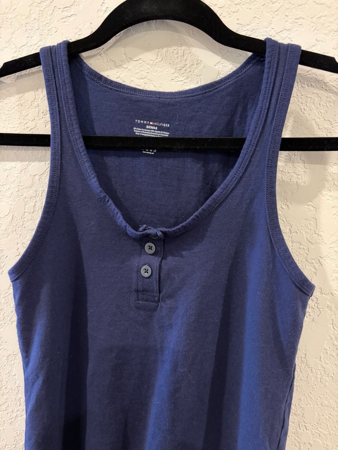 Tommy Hilfiger Women's Navy Blue Henley Tank Top 3