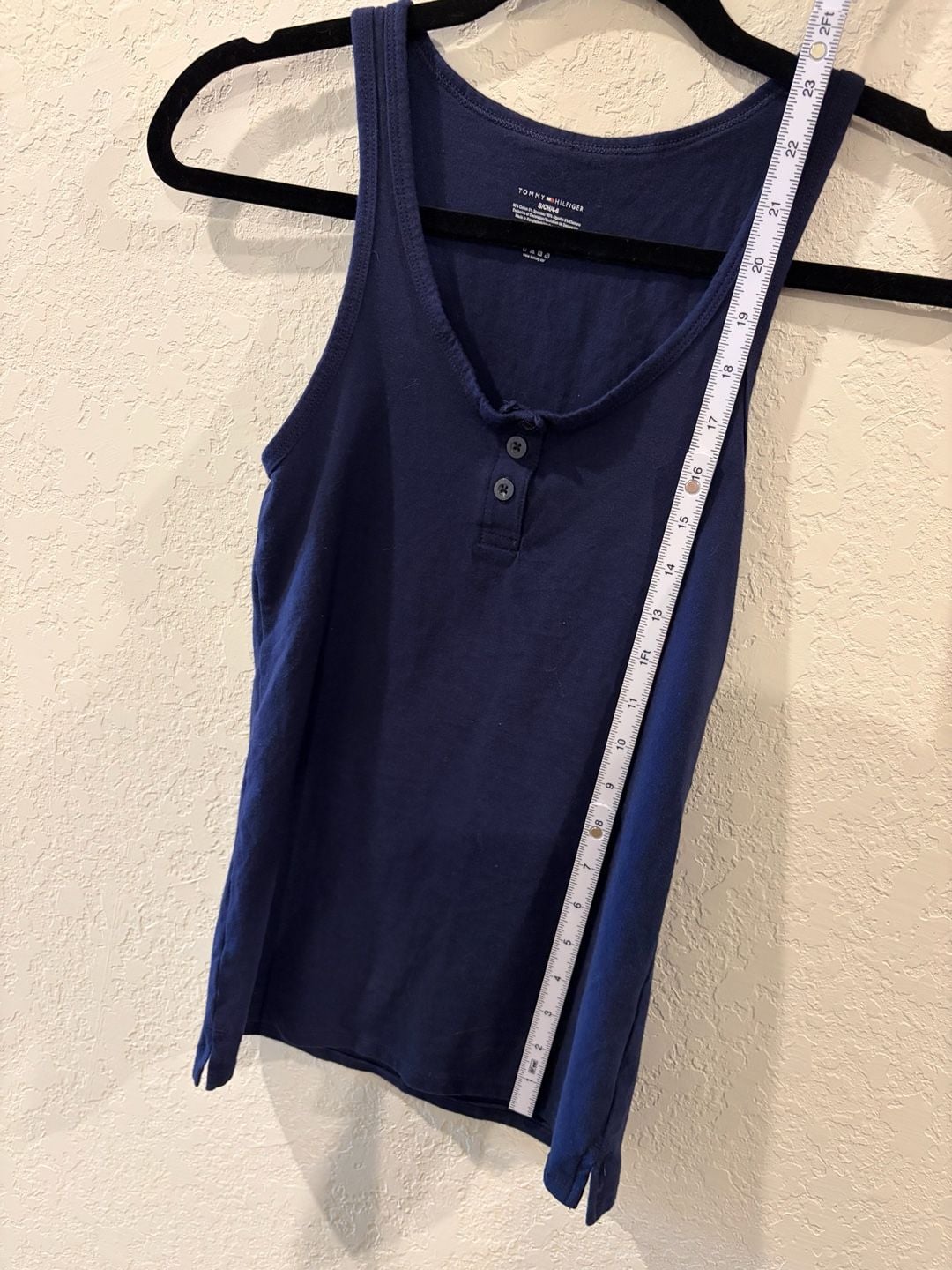 Tommy Hilfiger Women's Navy Blue Henley Tank Top 7