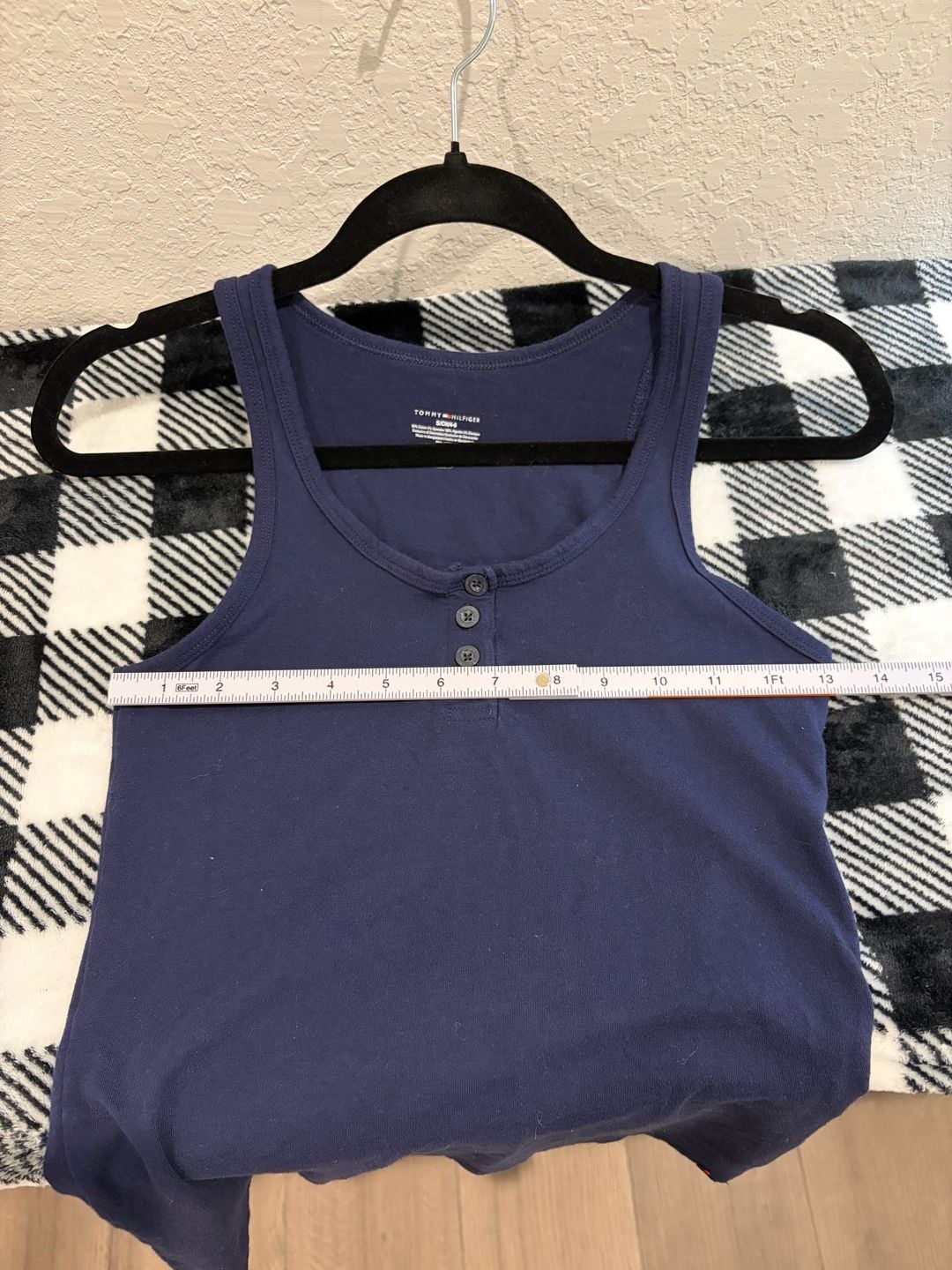 Tommy Hilfiger Women's Navy Blue Henley Tank Top 8