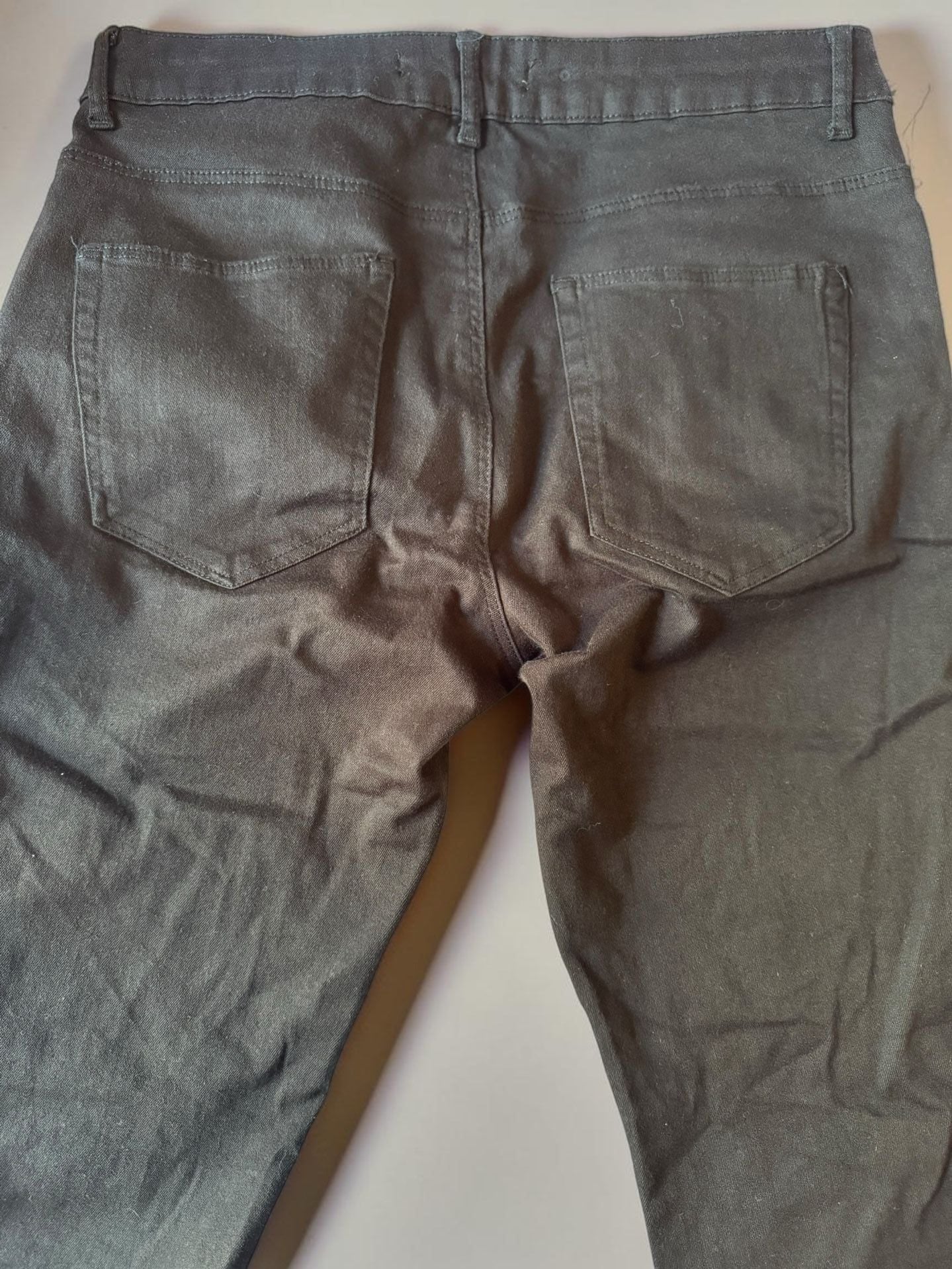 Zara Basic Z1975 Denim Black Skinny Jeans with Red and White Side Stripe 4