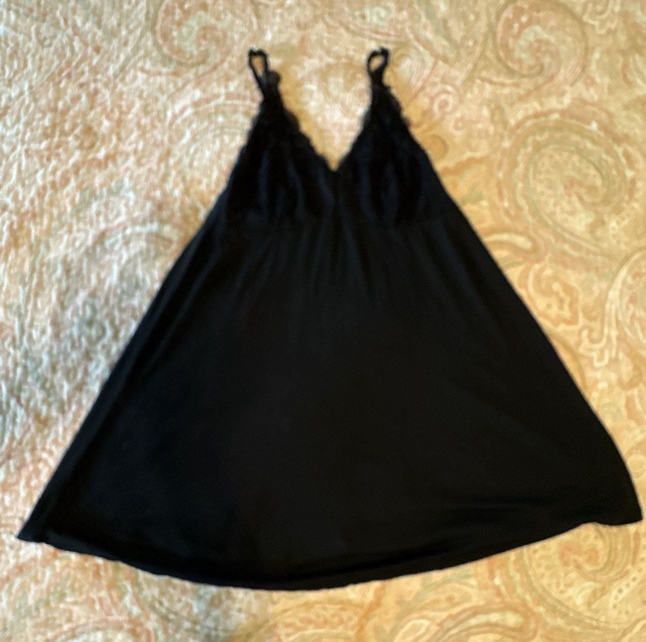 GUC Flora Nikrooz Lace Trim Floral & Black chemises Set, large, nighties 6
