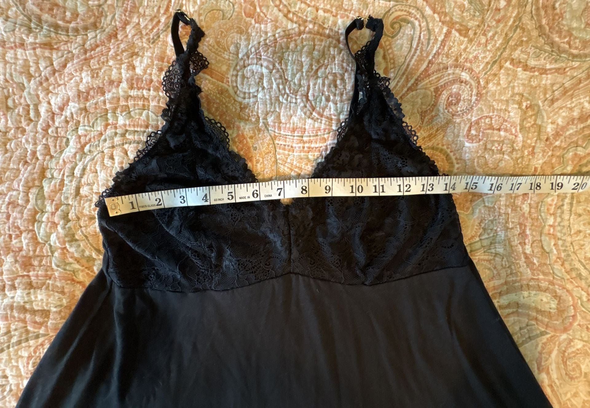 GUC Flora Nikrooz Lace Trim Floral & Black chemises Set, large, nighties 8